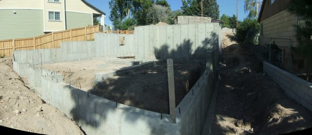 cement basement walls (house rear)