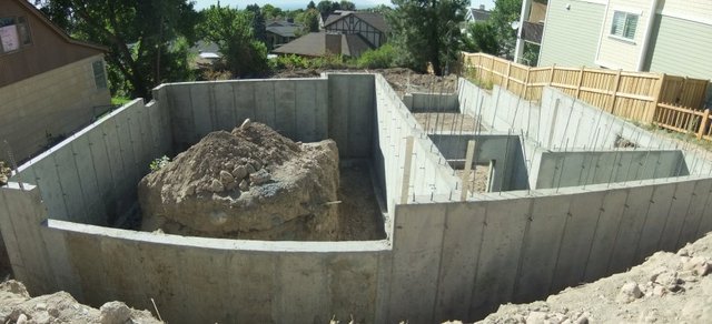 cement baement walls (front view)