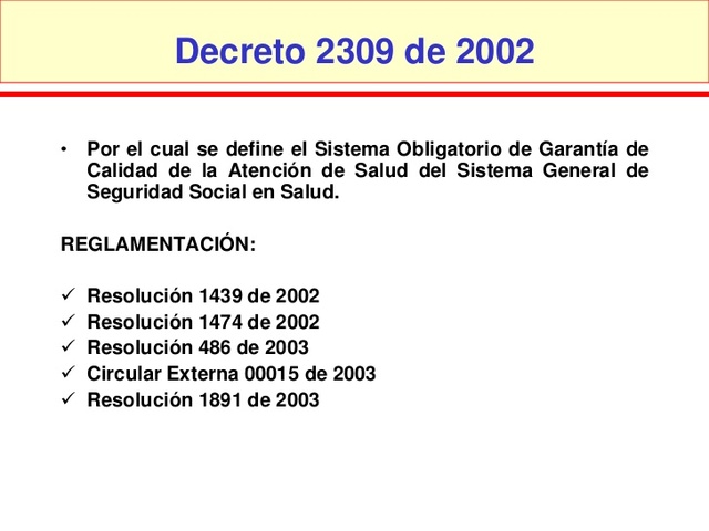 Decreto  2309 de 2002