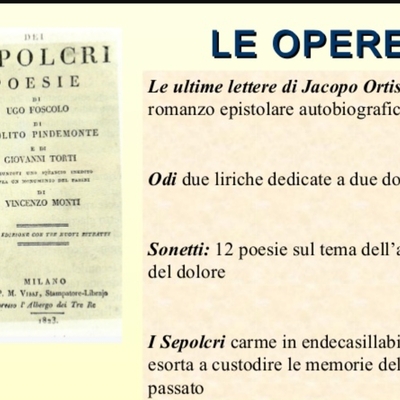 Timeline: Ugo Foscolo e le opere.