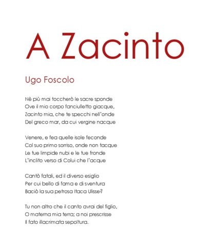 A Zacinto.