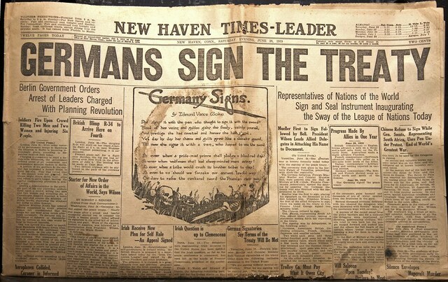 Germany signed the Treaty of Versailles