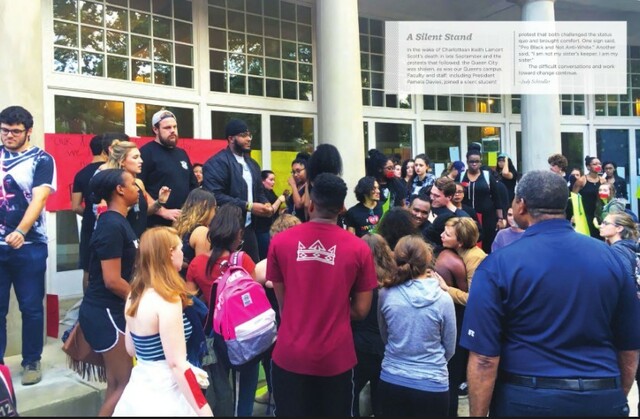 Protests in front of Trexler Hall in response to murder of Keith Lamont Scott