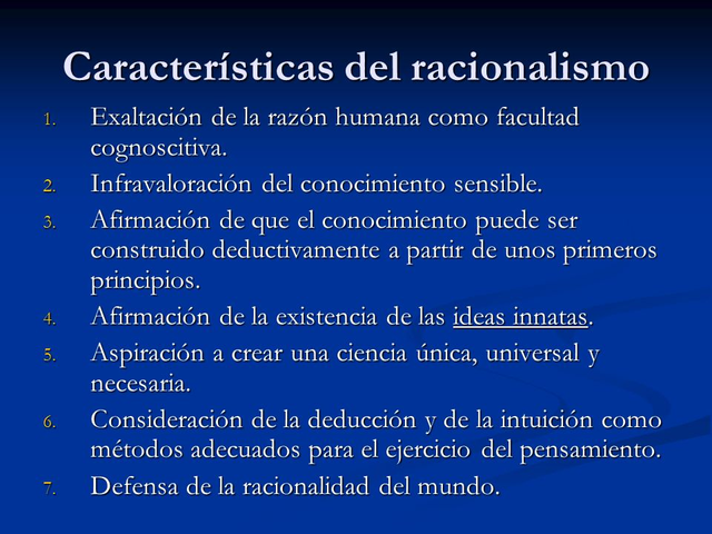 CARACTERISTICAS DEL RACIONALISMO