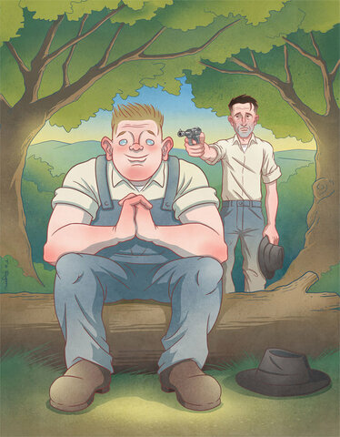 George shoots Lennie in the back of the head because he can no longer deal with the problems he keeps causing.