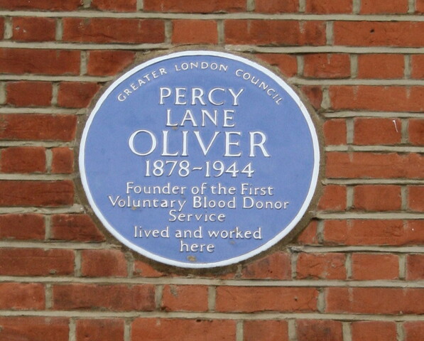 Percy Oliver established the first blood donor service