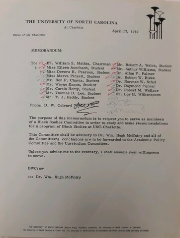 Planning Committee for Black Studies Program formed