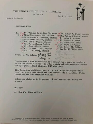 Planning Committee for Black Studies Program formed