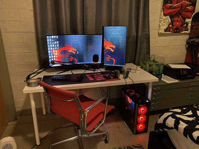 me getting my gaming set up