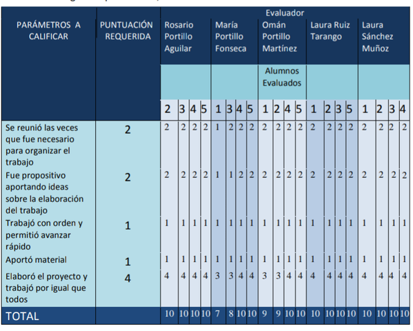 Coevaluación equipo 5