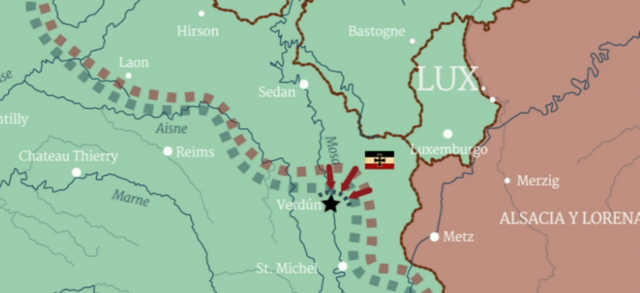 Comienzo de la batalla de Verdún