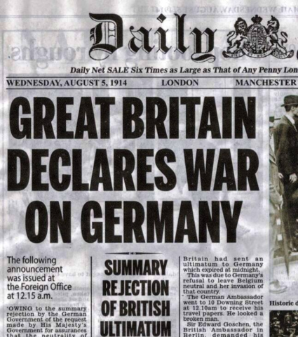 INGLATERRA DECLARA GUERRA A ALEMANIA