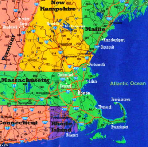 Traveled down the coast of New England