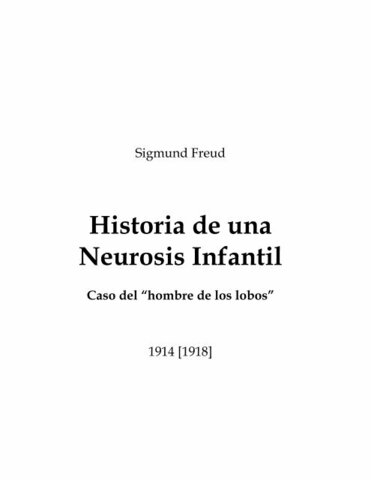 Freud publica “De la historia de una neurosis infantil"