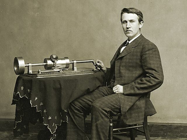 Thomas Edison patents the cylinder phonograph or tin foil phonograph.