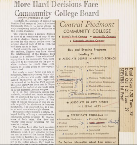 CPCC's Community College Board cease's operations at the Beattie's Ford Campus