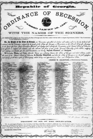 Georgia secedes from the Union
