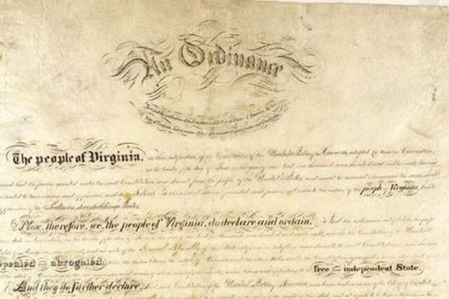 Virginia secedes from the Union