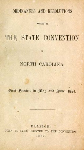 North Carolina secedes from the Union