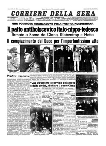 ADESIONE DELL'ITALIA AL PATTO ANTICOMINTER