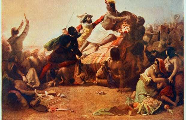 La capture et l'exécution d'Atahualpa, le dernier Sapa Inca.