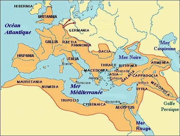 La romanisation des territoires conquis.
