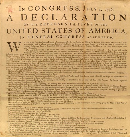 News of Declaration of Independance