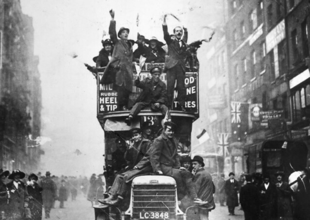 Germany gets defeated, ending World War I.