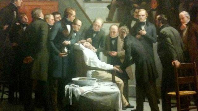 Descubrimiento de la anestesia.