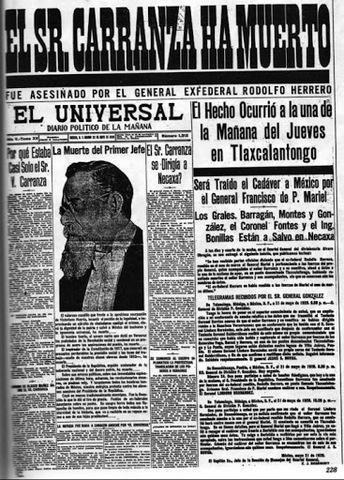 Muerte de Venustiano Carranza