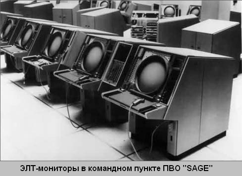 использование ЭЛТ-трубки практически во всех ЭВМ