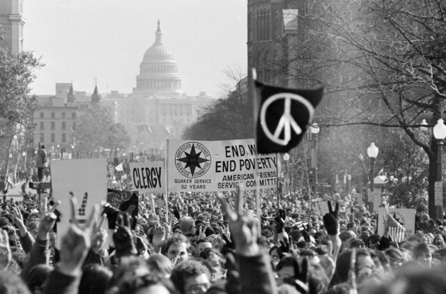 Protestas en Washington por la guerra del Vietnam