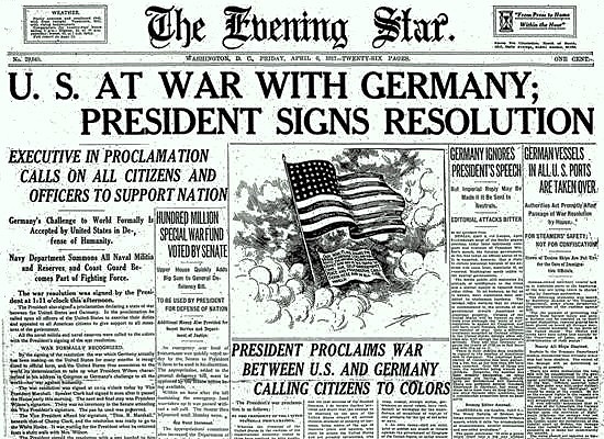 U.S. enters WW1