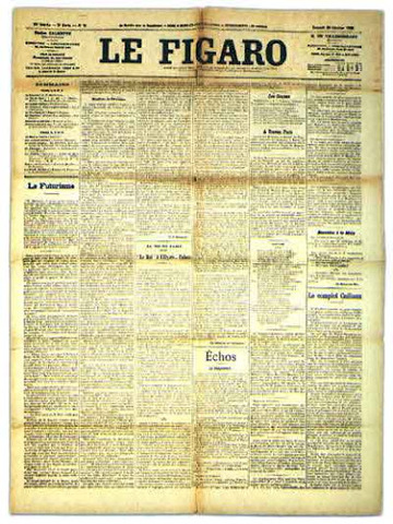 Esce su Le Figaro il "Manifesto del futurismo"