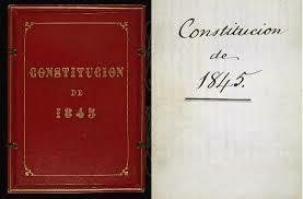 1845 Promulgación de la Constitución moderada.