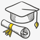 136 1364827 draw a graduation cap and scroll clipart png