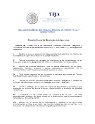 Reglamento Interior del Tribunal Federal de Justicia Fiscal y Administrativa