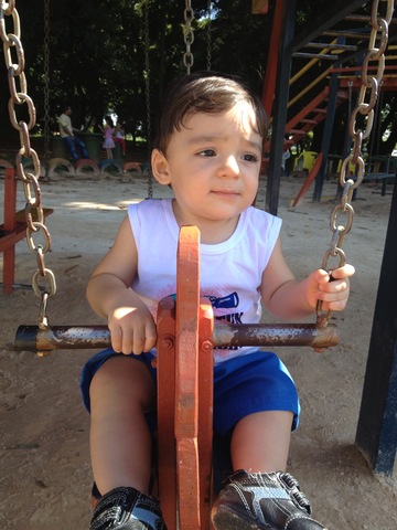 Eu no balanço pela primeira vez