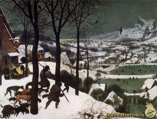 los cazadores en la nieve