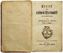 IMMANUEL KANT: Crítica de la razón pura
