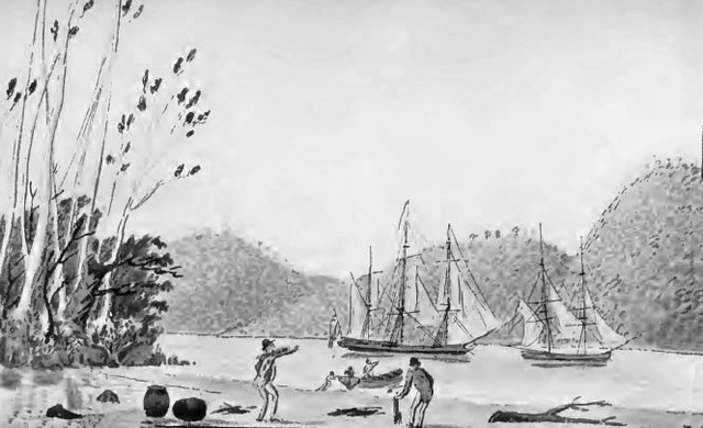 the first Europeans to arrive at adventure bay