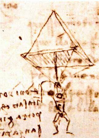 Leonardo da Vinci inventa el paracaigudes