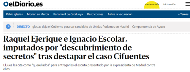 Cifuentes se querella contra Raquel Ejerique e Ignacio Escolar