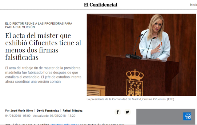 Exclusiva de El Confidencial acerca de que 2 de las 3 firmas del acta son falsas