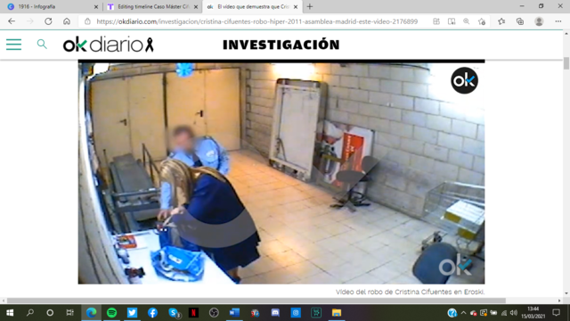 Ok Diario publica en exclusiva el vídeo sobre el robo de cremas de Cristina Cifuentes en un supermercado en 2011
