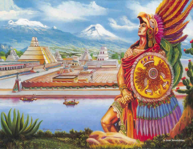 Llegan los españoles a Tenochtitlan