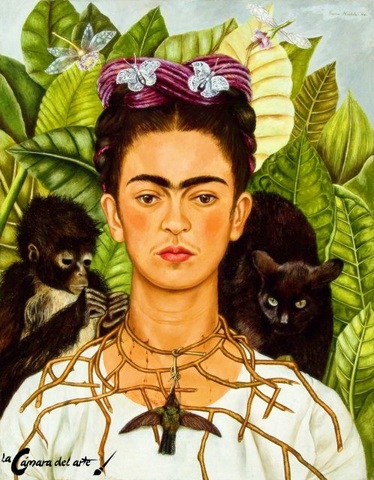 PINTURA / Autorretrato con collar de espinas y colibrí