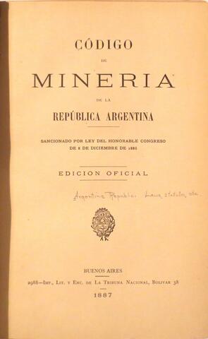 CÓDIGO DE MINERIA DE LA NACION