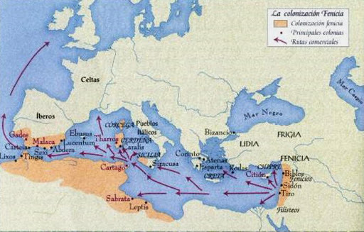 Colonización fenicia por el Mediterráneo. Fundación de Malaca (750 a.C.)