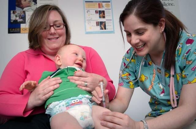 Infant receiving a vaccination
